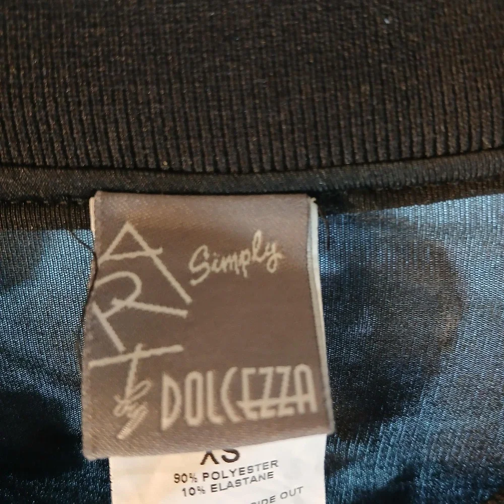 Art of Dolcezza Womens XS Abstract Art Velvet Bomber Jacket Full Zip Art to Wear
